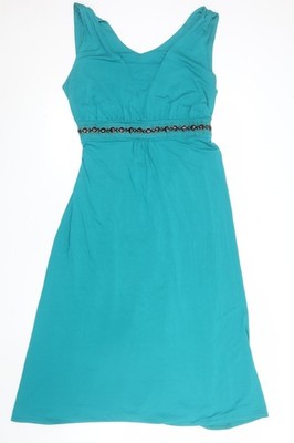 Garderobe Damen grün Größe 18 ärmellos Perlen Empire Taille Kleid