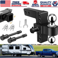 2 Receiver Trailer Hitch 6 Drop Tow Hitch Adjustable Dual Ball Mount 12500lbs 2 Receiver Trailer Hitch 6 Drop Tow Hitch Adjustable Dual Ball Mount 12500lbs