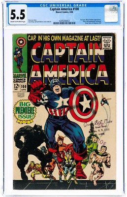   Captain America #100 CGC 5.5 1968 Key Classic Cover! 1st Solo Book Silver Age