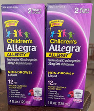 2 Allegra Childrens 12 Hour Allergy Relief Oral Suspension Liquid Berry - 4 Oz