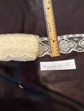 Antique VTG Lace Collar Trim Crochet Wedding Edge Floral Doll Dress Hem 12 Yards