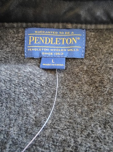 NWT Pendleton Jacket Lambswool Blend & Leather Women's Large Gray & Black VTG - Picture 6 of 11