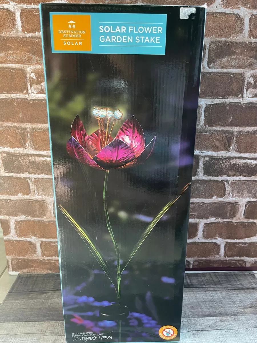 DESTINATION SUMMER SOLAR FLOWER GARDEN STAKE SOLAR POWER GARDEN