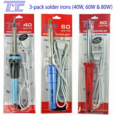 3-pack original TMC Soldering Irons 40W, 60W and 80W
