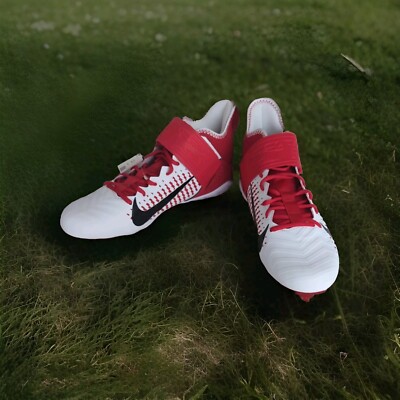  Nike Alpha Menace Pro 2 Football Cleats Red White Size 12.5 - BV3945-105 New