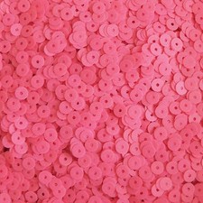 5mm Flat Sequins Neon Pink Opaque. Made in USA