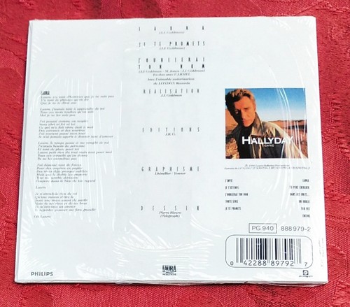 JOHNNY HALLYDAY CD 3 TITRES LAURA EDITION AVEC CODE BARRE NEUF ET SCELLÉ 1986 - Imagen 2 de 3