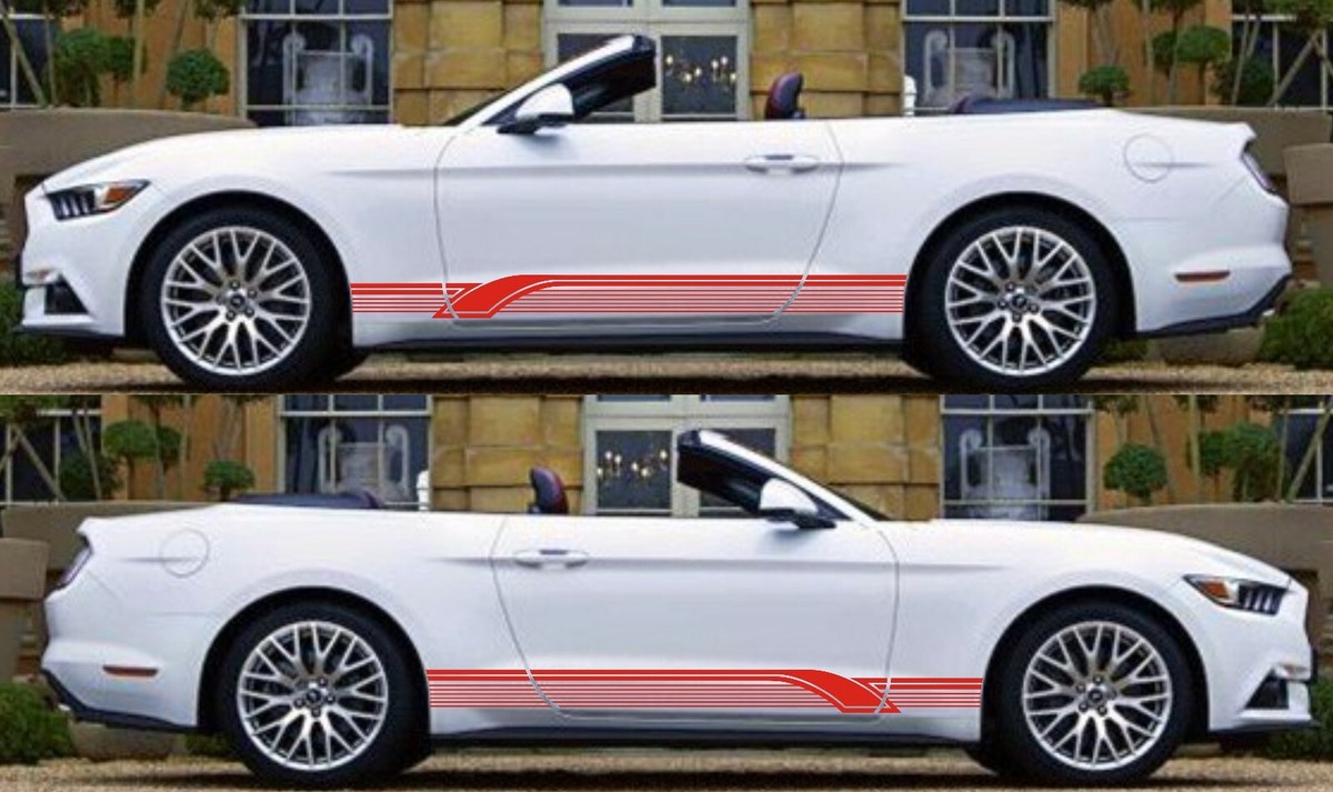 Ford Mustang Rocker Panel Door Side Stripes Decals Both Sides