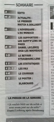 But ! Spécial Lens N°5/8/1999 - Lamine Sakho & Poster Jocelyn Blanchard