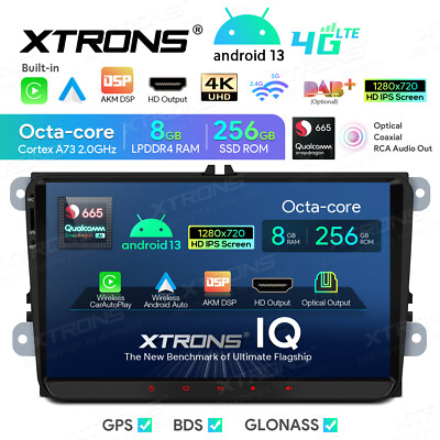 8G+256GB Autoradio Für VW Golf Passat B6 EOS GPS CarPlay Android 13 9  4K DTS