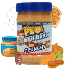 PEO's Peanut Butter 510g Erdnussbutter Crunchy aus gerösteten Erdnusskernen