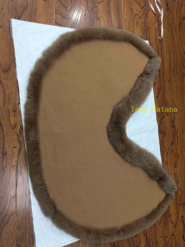 Beautiful Wool Cardigan Shawl with Real Fox Fur Trim Cape Cape Women's Fur Wrap - Picture 9 of 22