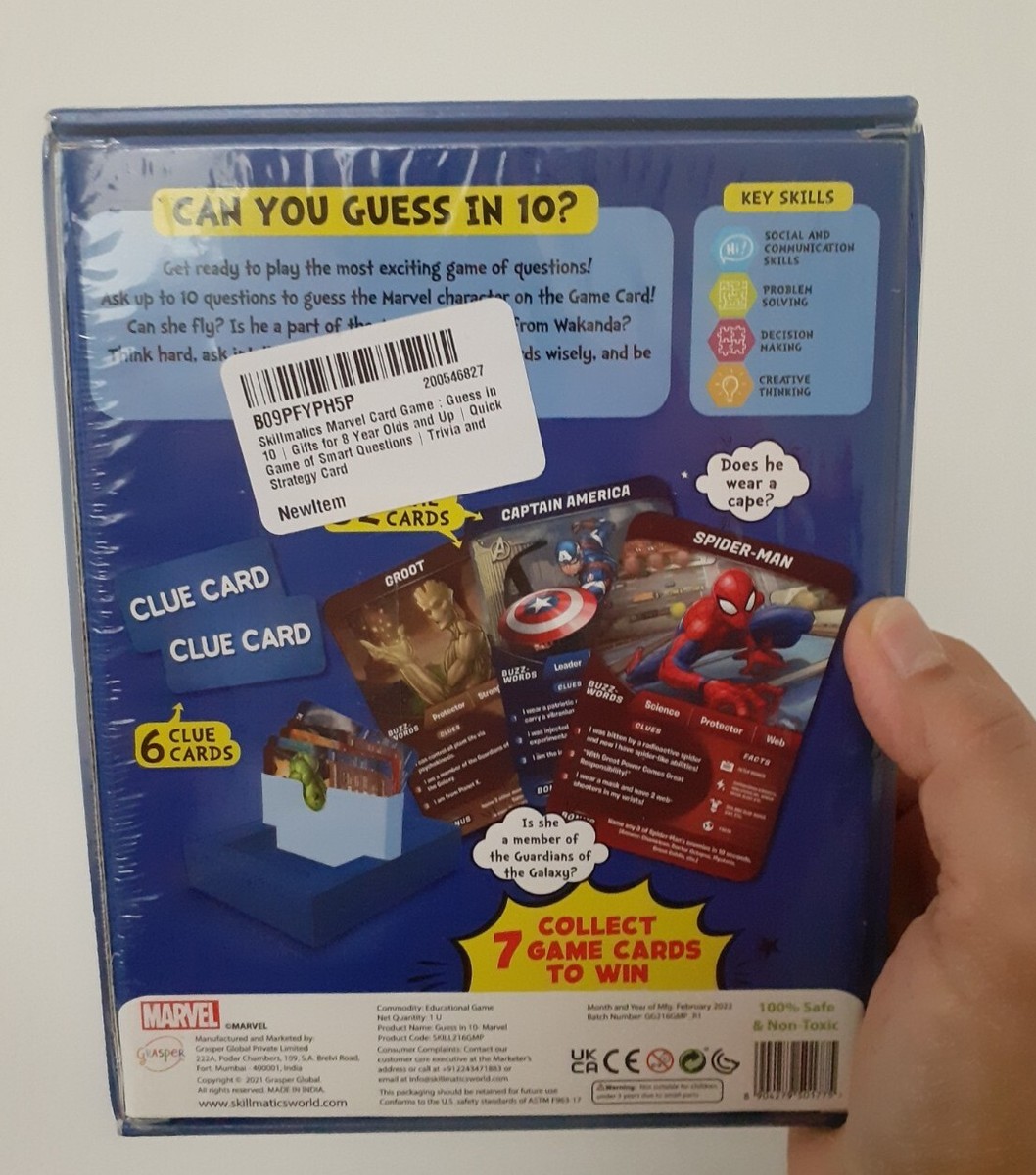 Skillmatics Marvel Guess In 10 & Train Of Thought Game Bundle - Family Card Games For Kids 6+