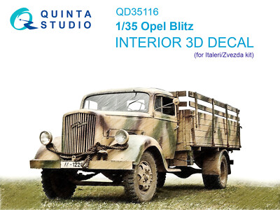 Quinta Studio 1/35 Opel Blitz 3D-gedruckter & farbiger Innenraum...