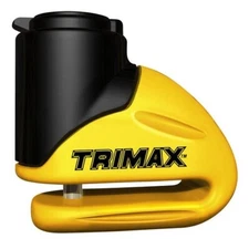 Trimax Motorcycle Rotor Disc Lock 5.5 mm Pin Yellow Carry Pouch & Reminder Cable