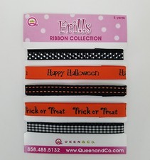 Halloween Ribbon 5 Yards Orange Black Assortment Scrapbooks Cardmaking Crafts
