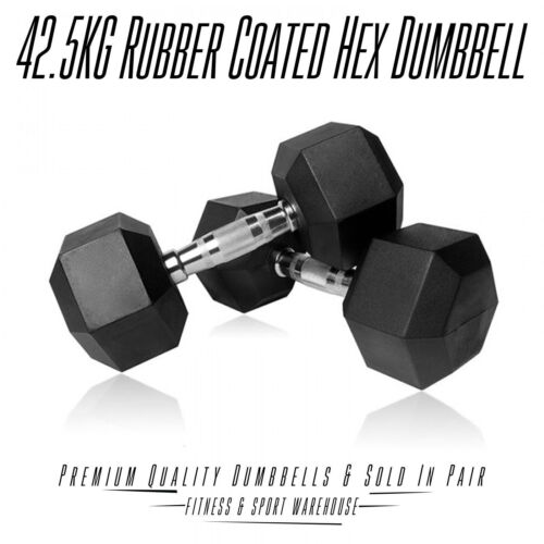 1KG-55KG Rubber Hex Dumbbell Fitness Home Gym Exercise Strength Weight Set Pair - Picture 36 of 41