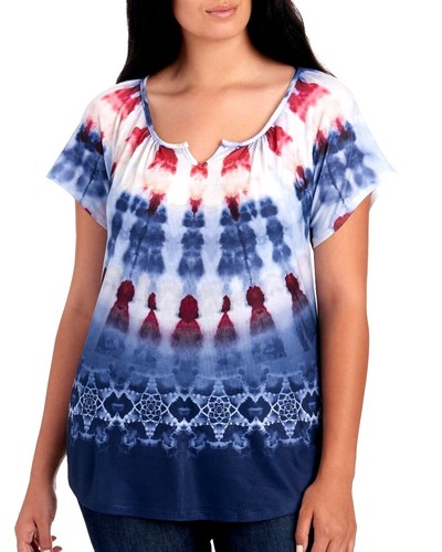 Blue Tie Dye US Flag Tee T Shirt | eBay