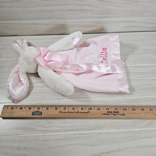 Bearington Baby Collection Pink Rabbit Bunny Satin Security Blanket Lovey Callie - Picture 9 of 9