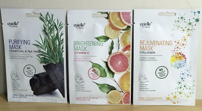 Epielle K-Beauty Rejuvenating, Brightening, & Purifying Facial Masks Set of 3