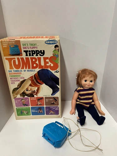 Vintage 1968 Remco Tippy Tumbles Toy Original Box TESTED/WORKS