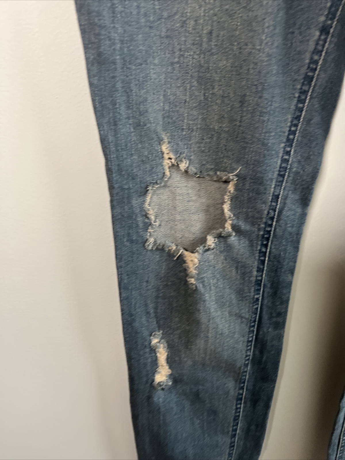 Destructed Original Use Men's Skinny Fit Jeans Indigo… Gem