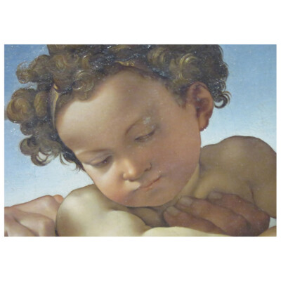 Leinwanddruck - Heilige Familie, Sprich ''Runde Geschenke'' (Detail des Kindes) - Mi