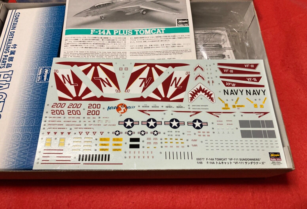 ハセガワ1/48 F-14A TOMCAT VF-111 SUNDOWNERS F-14A Tomcat VF-111 Sundiwners Hasegawa 1/48 Kit 09577 | eBay