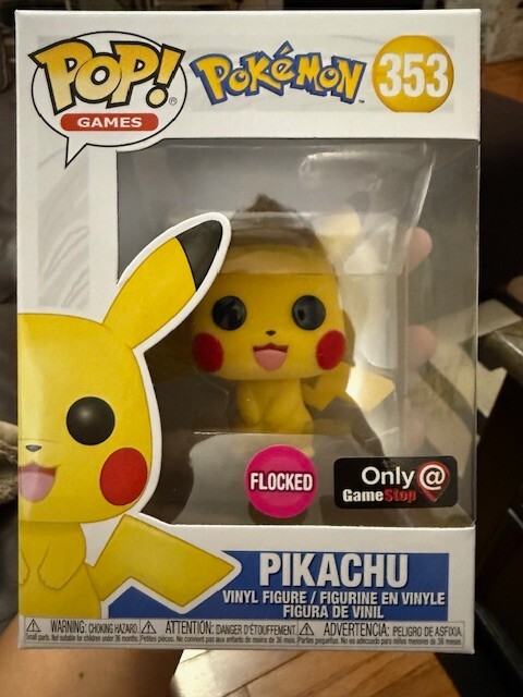 Pikachu 353 Flocked GameStop Exclusive Funko Pop Pokemon
