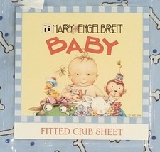 ME Mary Engelbreit Baby Fitted Crib Sheet 28x52 Dog Bones Blue Polka Dots CUTE