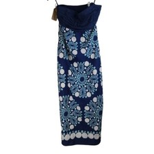 Maeve Anthro Women Strapless Dress Sz 2 Bohemian Hippie Floral Lightweight Beach