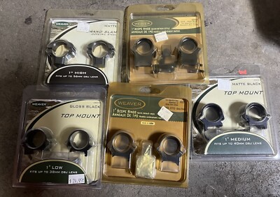 Weaver 1'' High/Low/Medium  Scope Rings Multiple Sku's available