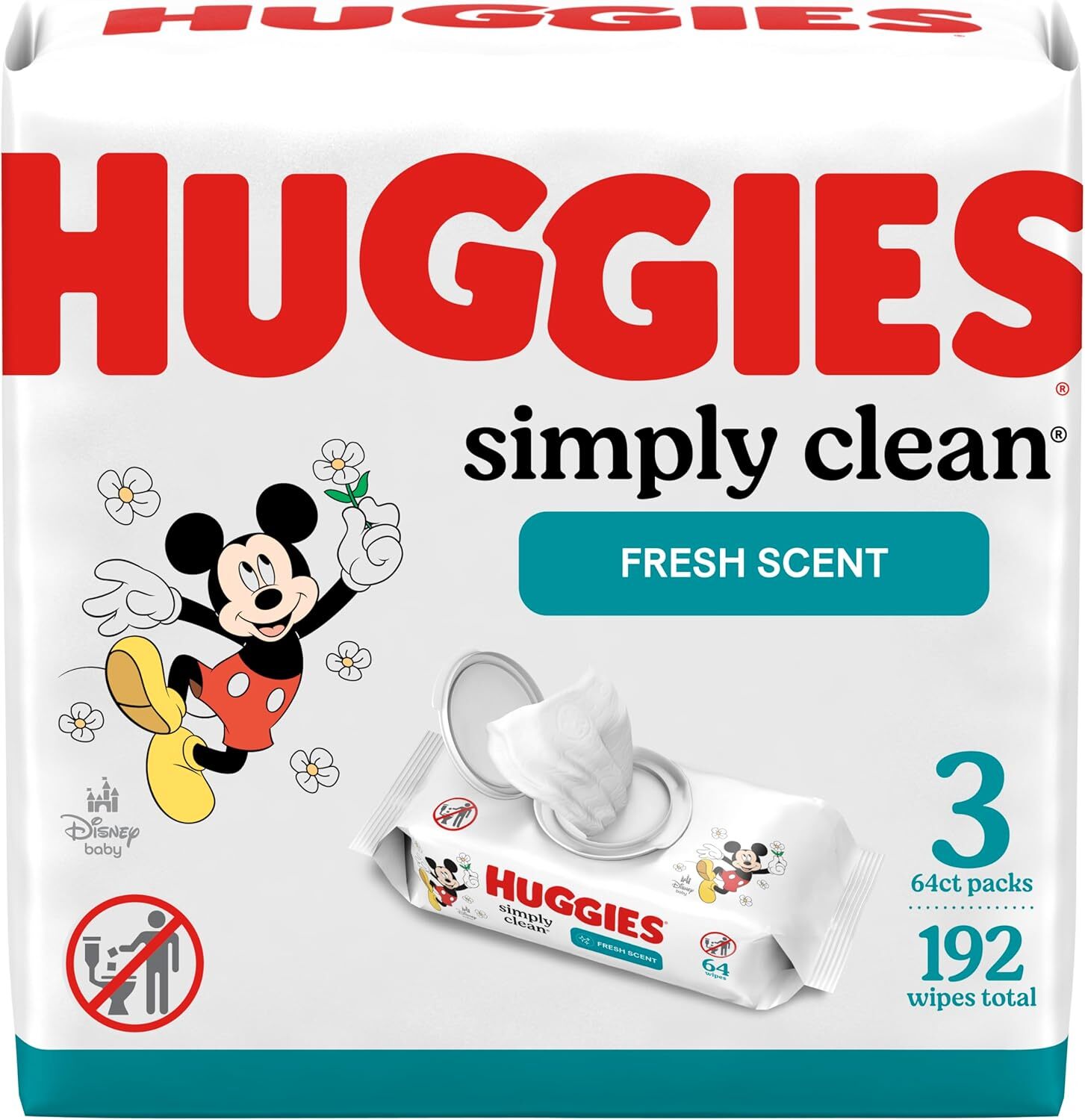 Baby Wipes Huggies Natural Care Sensitive Baby Wipes, 3 Packs of 64 (192 Total)*