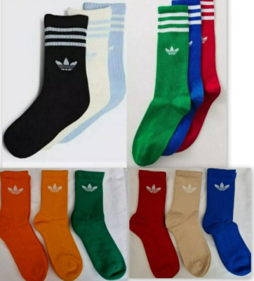 Adidas Jugend 3 Paar Socken Crew Socken mehrere Farben Schuhgröße - 4-5,5 Small