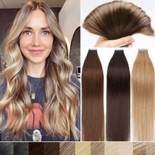 THICK Seamless Tape In 100 Remy Human Hair Extensions Long Full Head 60PCS 150G