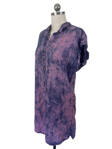 Cloth & Stone Shirt Dress Womens Large Purple Tie Dyed Artsy Boho Indie Fesitval - Picture 4 of 10