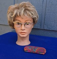Vtg AO 1/10 12k GF American Optical White Gold Filled Ladies Cat Eye Eyeglasses