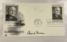 Bess Truman Signed First Day Cover FDC + Margaret Truman Autograph