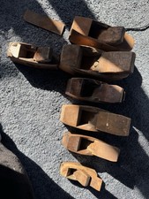 Set of 7 Vintage Wooden Planes Various Sizes Sizes Carpentry Woodworking