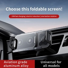 15W Wireless Car Charger Mount Holder For Samsung Galaxy Z Fold 3 4 5 6 7 iPhone