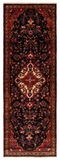 Vintage Hand-knotted Runner Rug 3'7" x 10'5" Traditional Oriental Wool Carpet