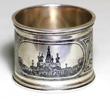 Serviettenring Russia Silber Niello 84 Zolotniki  solid silver