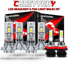 For BMW X5 2007-2013 LED Headlight Hi/Low Beam Fog Light Bulbs 6000K White Combo