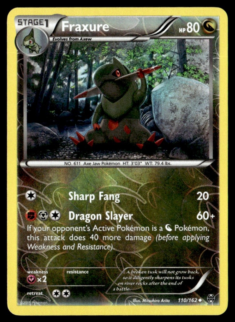 Fraxure Uncommon Reverse Holo XY - BREAKthrough 110/162 NM Pokémon TCG