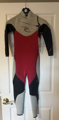 Rip Curl Youth E-Bomb CZ Pro 4/3 Wetsuit Size 12 Red Gray Black