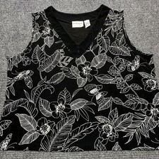 Alfred Dunner Tank Top Womens XL Black White ...