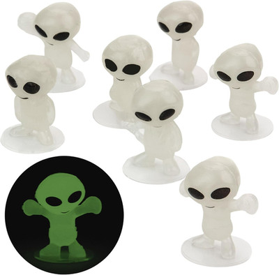 Glow in the Dark Alien Figurines for Kids - 100 Pcs Small Halloween Toys for Hal