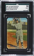 2007 UD Masterpieces Black Linen Frame 87/99 Walter Johnson SGC 9 MINT HOF 0h75