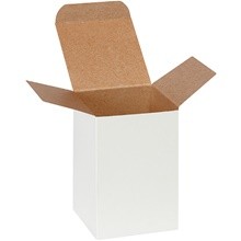 4 x 4 x 6" White Reverse Tuck Folding Cartons-Pack of 250