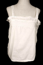 Antique French 1920's Off White Cotton Camisole Size Medium Excellent Condition